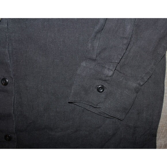 Mate The Label 100% Organic Linen Oversized Button Up Long Sleeve Black NEW SZ S - Picture 6 of 7